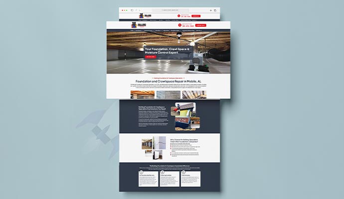 Bulldog Foundation & Crawlspace Specialists Alabama website mockup